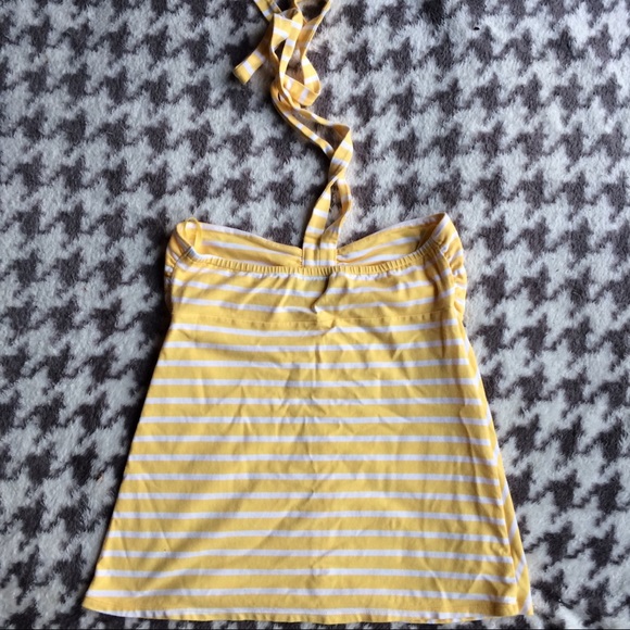 Yellow and white striped halter top - Picture 2 of 2